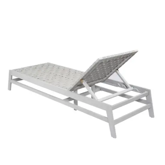 Christopher Knight Home Berywn Outdoor Acacia Wood Adjustable Chaise Lounge with Rope Seat image {5}
