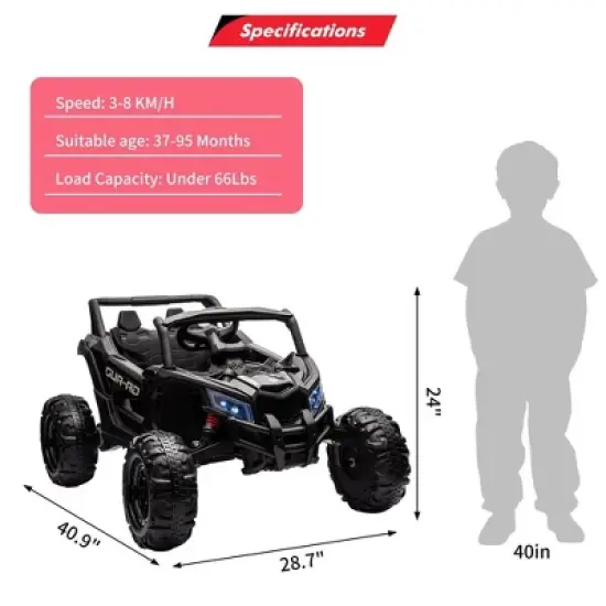 Ride on UTV Car, 24V Battery Powerd Electric Off-Road UTV Car w/Remote Control image {3}