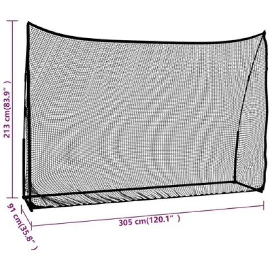 vidaXL Golf Practice Net Black and Red 120.1"x35.8"x83.9" Polyester image {3}
