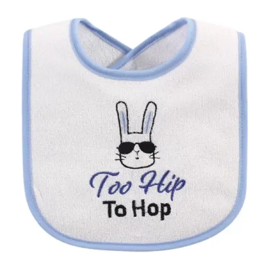 Hudson Baby Infant Boy Cotton Terry Drooler Bibs with Fiber Filling 10pk, Holiday Boy Onederful, One Size image {4}