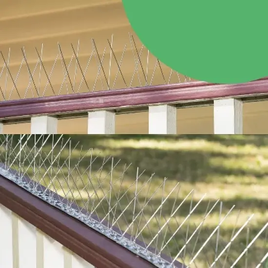 BIRD BLINDER 4" Steel Bird Spikes for Pigeons and Other Small Birds, Silver Set of 15 image {3}