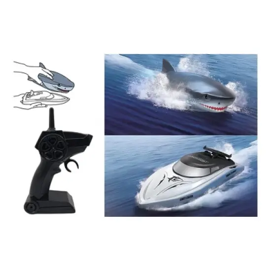 Jupiter Creations, Inc Shark Boat 2.4G Remote Control Water Toy image {1}