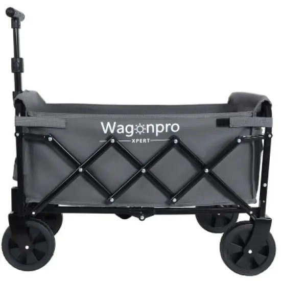 Expandable Dual-Layer Utility Wagon with 100% Extra Space - Grocery CartGray image {4}