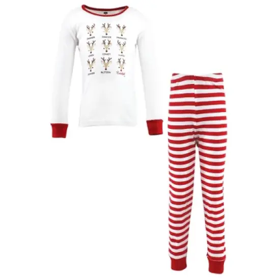 Hudson Baby Infant and Toddler Cotton Pajama Set, Santas Reindeer image {4}