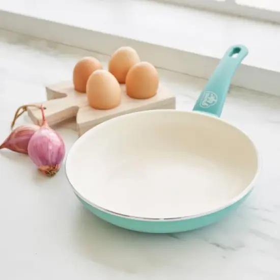 GreenLife 12" Ceramic Non-Stick Open Frypan  Turquoise image {1}
