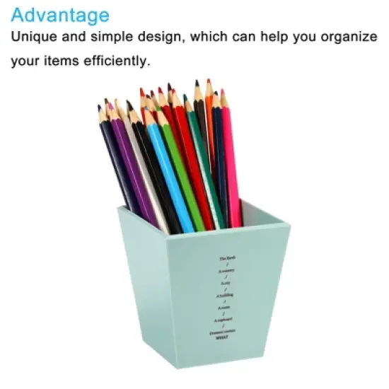 Unique Bargains Pen Cup Holder Plastic Pencil Stand Desk Stationery Organizer for Office Desktop image {3}