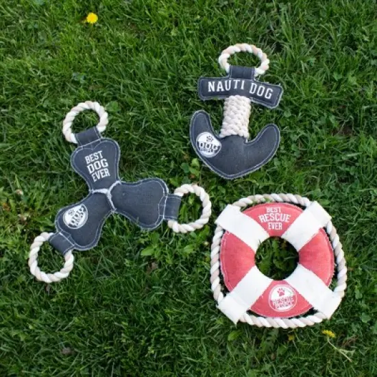 Pavilion Gift Company - Best Dog Ever - 12" Canvas Dog Toy on Rope - Pet Toy image {2}