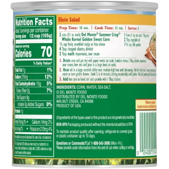 Del Monte Summer Crisp Corn - 11oz image {1}