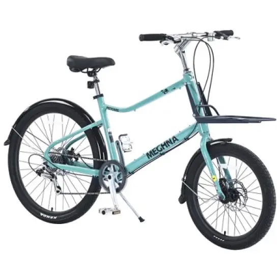 RISOKEYS 26 inch Aluminum Alloy Frame Cruiser Bike with Cargo Aluminium Alloy Frame,7 Speed Practical Commuting Bike for Women Men Senior image {8}