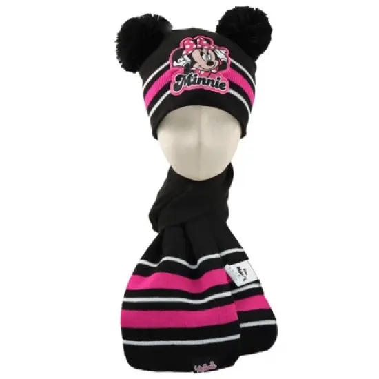 Disney Minnie Mouse Winter Beanie Hat, Scarf & Mittens/Gloves Set, Girls Age 2-7 image {2}