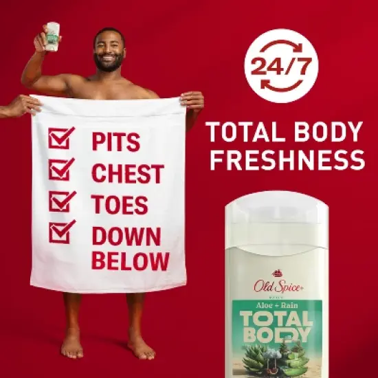 Old Spice Total Body Solid Deodorant - Aloe and Rain - 3oz image {1}
