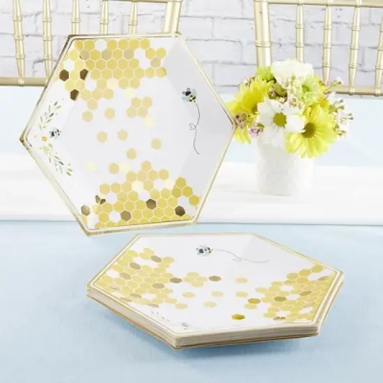 Kate Aspen Sweet as Can Bee 9 in. Premium Paper Plates (Set of 32) | 28556NA image {4}