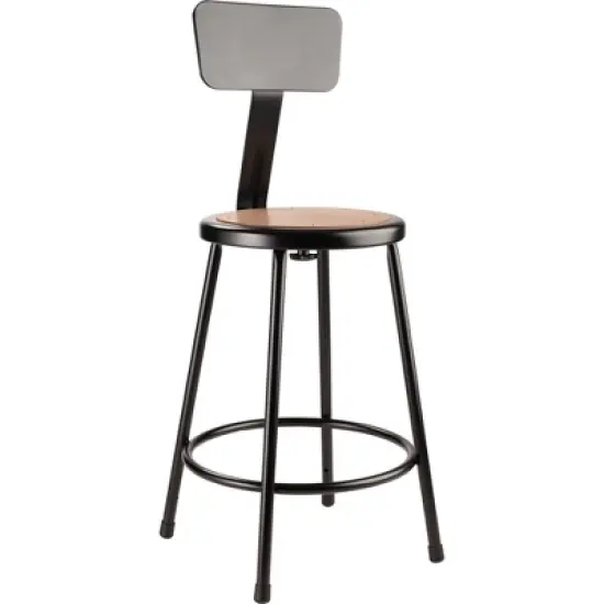 2pk 24" Heavy Duty Steel Counter Height Barstool with Backrest Black - Hampden Furnishings image {1}
