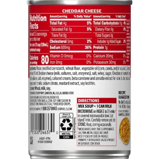 Campbell's Condensed Cheddar Cheese Soup - 10.5oz image {1}
