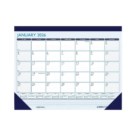 2026 House of Doolittle Contempo 22" x 17" Monthly Desk Pad Calendar Blue (151-26) image {1}