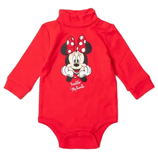 Disney Minnie Mouse Baby Girls 2 Pack Turtleneck Bodysuits Newborn to Infant image {3}