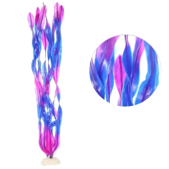 Unique Bargains Plastic Fish Tank Aquarium Decorations Artificial Water Plants Grass Purple 14.17" 5 Pcs image {2}