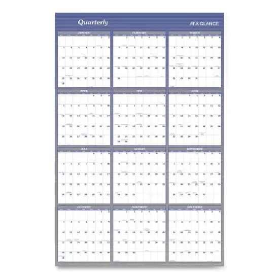 Vertical/Horizontal Erasable Quarterly/Monthly Wall Planner, 32 x 48, 12-Month (Jan to Dec): 2026 image {1}