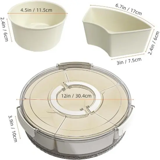 Attop Divided Serving Tray with Lid and Handle, Stackable Snackle Box Container for Fruits Candy Organizer image {1}