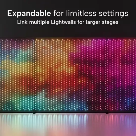 Twinkly Lightwall 8x8ft, LED Panel Smart, Multicolor LED Lights, DJ Lights and Music Rhythm Show, Aluminum Frame and Transport Trolley Included image {5}