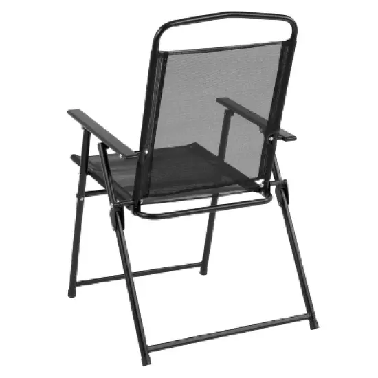 Flash Furniture Nantucket 6 Piece Patio Garden Set with Table, Umbrella and 4 Folding Chairs image {2}