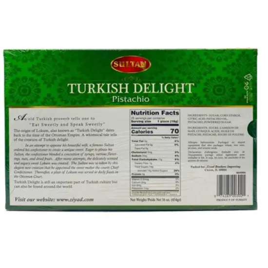 Sultan Turkish Delight Pistachio Candy - 6 pack, 16 oz image {1}