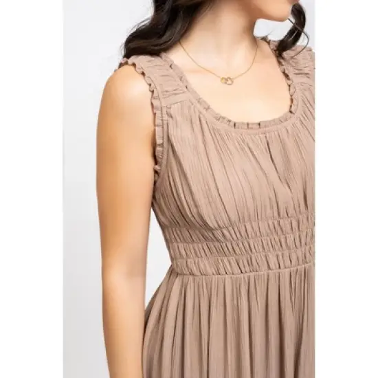 August Sky Women's Sleeveless Tiered Midi Dress image {3}