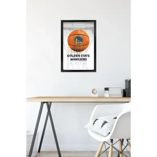 Trends International NBA Golden State Warriors - Drip Ball 20 Framed Wall Poster Prints image {5}