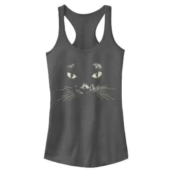 Junior's Lost Gods Black Cat Face Racerback Tank Top image {2}