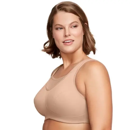 Glamorise Womens No-Bounce Camisole Sports Wirefree Bra 1066 Caf&eacute; image {2}