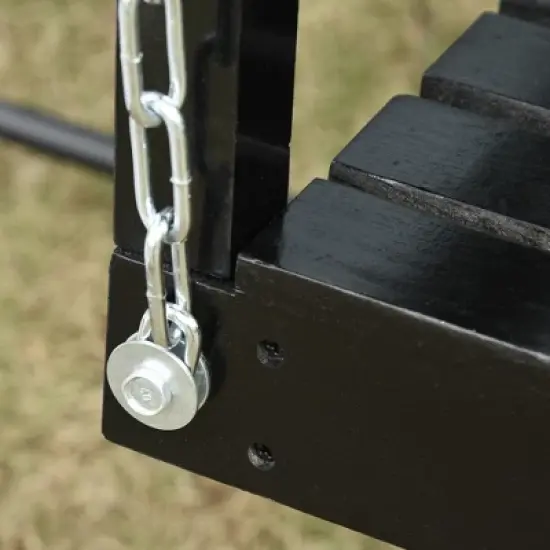 Outsunny 2-Seater Hanging Porch Swing Outdoor Patio Swing Chair Seat with Slatted Build and Chains, 440lbs Weight Capacity image {6}