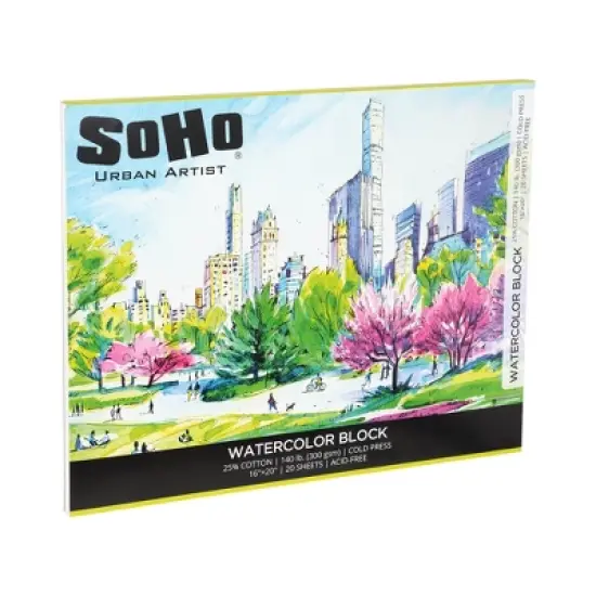 SoHo Urban Artist Watercolor Blocks - 140lb 20 Sheets Cold Press, Professional, Sustainable, Acid-Free image {9}