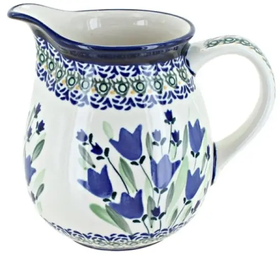 Blue Rose Polish Pottery 951 Zaklady Small Pitcher image {1}