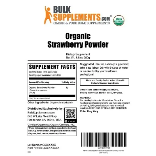 BulkSupplements Organic Strawberry Powder image {5}