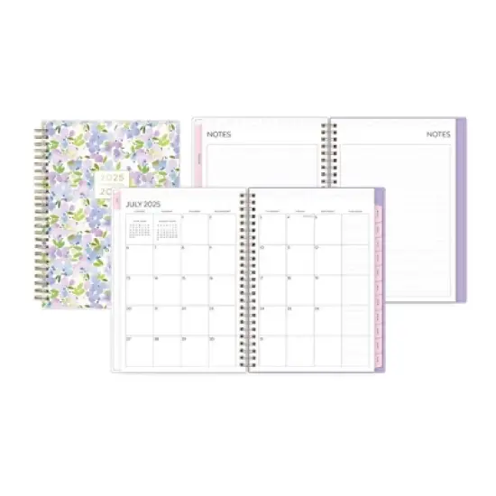 Blue Sky 2025-2026 Yao Cheng Weekly/Monthly Wirebound Planner Notes 5.875x8.625 Printed Hydrangeas Lavender image {3}