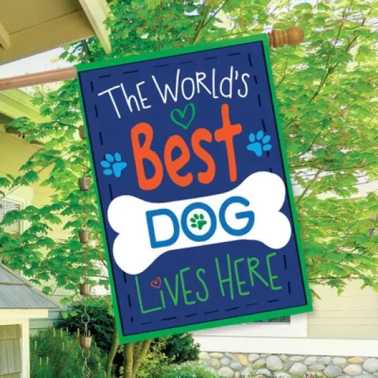 World's Best Dog Double-Sided House Flag Bone Paw 28" x 40" Briarwood Lane image {2}