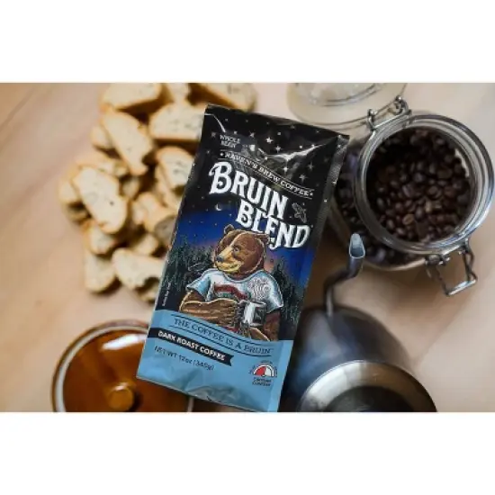 Raven's Brew Grin & Bear It Bruin Blend Full City Roast Dark Roast Whole Bean Coffee - 12oz image {4}