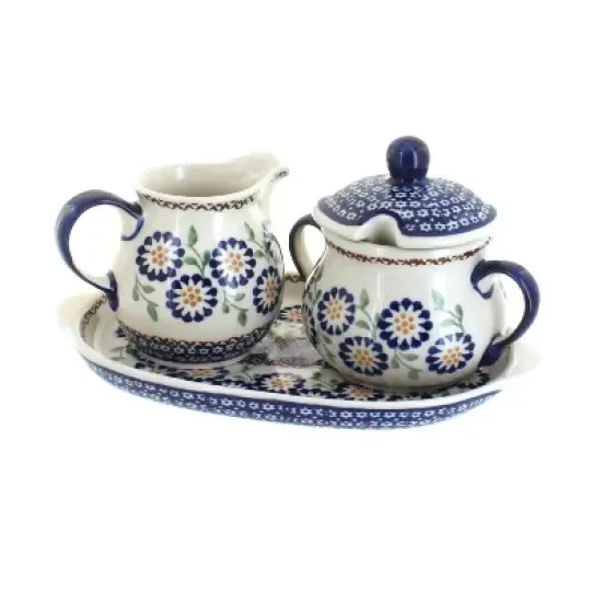 Blue Rose Polish Pottery K091 Manufaktura Cream & Sugar Set image {9}