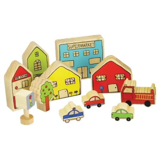 The Freckled Frog Village Block Set  - 20 Pieces image {1}