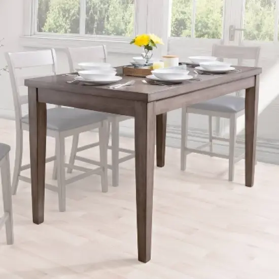 New York Counter Height Wood Dining Table Washed Gray - CorLiving image {3}
