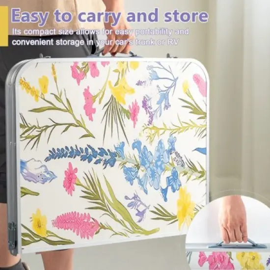 Karl Home 4FT. Patio Aluminium Folding Table image {5}