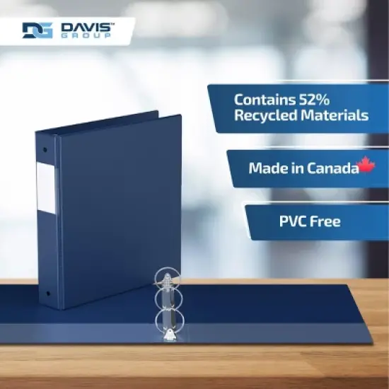 Premium Economy 1.5" Round Ring Binder 6pk Royal Blue: Davis Group, Polypropylene, 275 Sheet Capacity, 2 Pockets image {6}