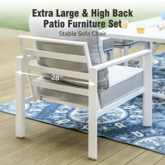 Captiva Designs 6pc Designs Aluminum Outdoor Patio Conversation Set with Coffee Table image {4}