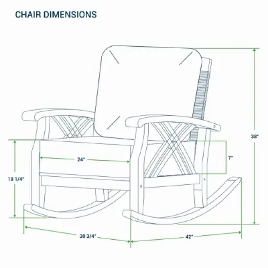 Cambridge Casual 3pc Carmel Teak Wood Outdoor Patio Small Spaces Rocker Conversation Set with Tan Cushions image {8}