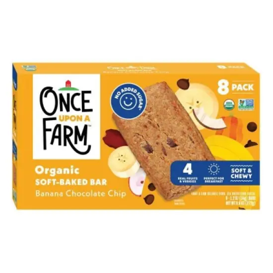 Once Upon a Farm Snack Bars Banana Choc Chip Oat - 9.6oz/8ct image {7}