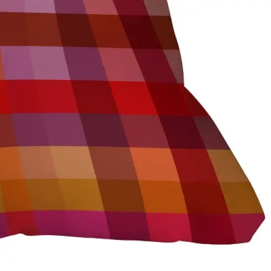 Deny Designs Camilla Foss Gingham Square Outdoor Throw Pillow Red image {2}