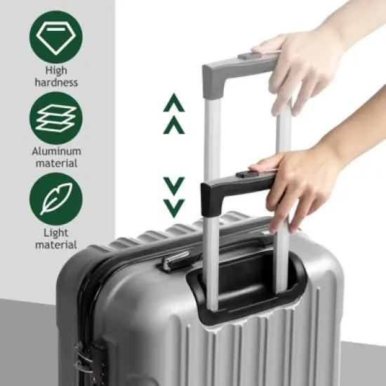 Multi-color Design ABS Hard Shell Lightweight with 360&deg; Dual Spinning Wheels & Combo Lock &ndash; Includes 28", 24", 20" 3-Piece Luggage Set - Butterfly image {8}