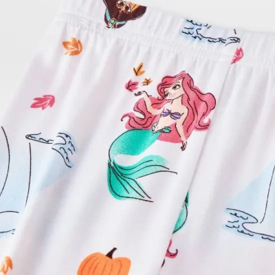 Toddler Girls' 2pc Disney Princess Long Sleeve Halloween Viscose Snug Fit Pajama Set - White image {3}