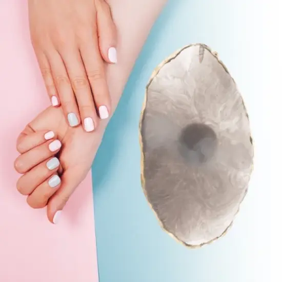 Unique Bargains Portable Ring Nail Art Palette Gray 1 Pc image {1}