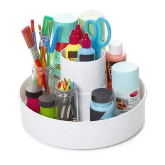 Copco 10-Inch Multi-Compartment Storage Turntable with Non-Skid Liner & Soft Base - 2-Section Divided Lazy Susan Organizer image {3}